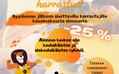 Syysloman jälkeen aloittaville harrastajille -25 % kausimaksusta!