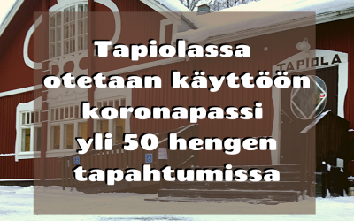 Koronapassi käyttöön tapahtumissa